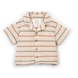 NEW PLAY UP boy's striped jersey shirt in beige